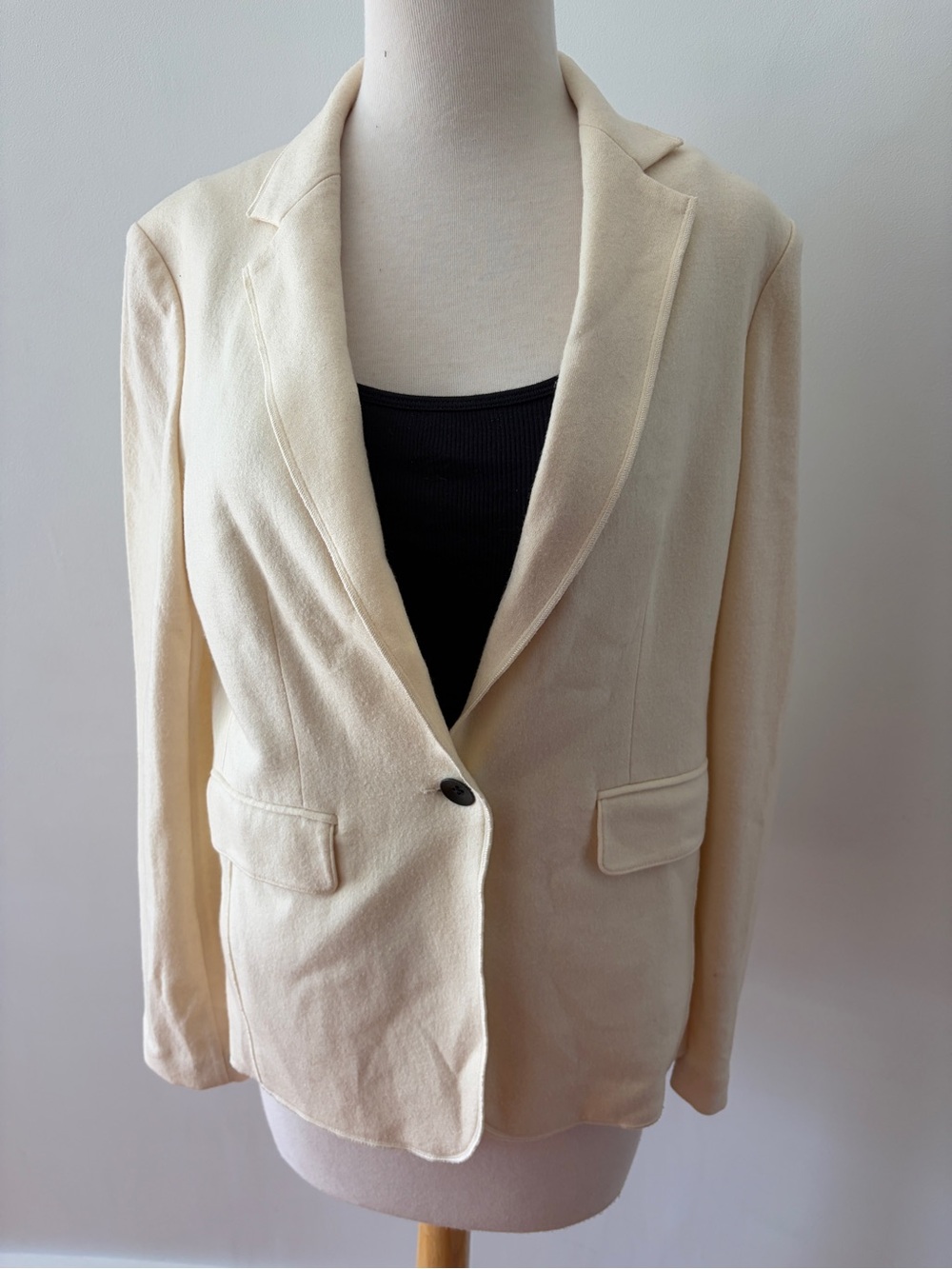 Women’s Cream Single-Button Blazer Cardigan